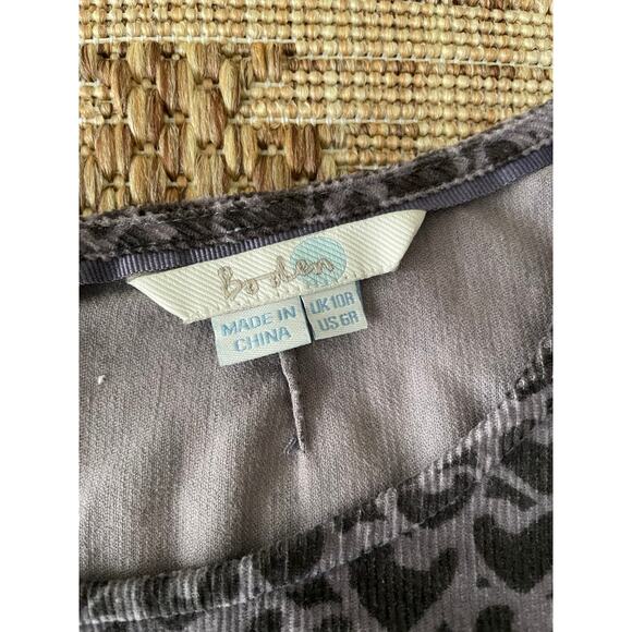 Boden Heart Cheetah Style Print Corduroy 3/4 sleeve Dress SZ 6R - Picture 5 of 9
